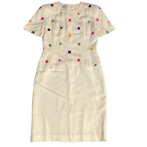 Constance Saunders for Richard Warren vintage 80’s midi sheath dress